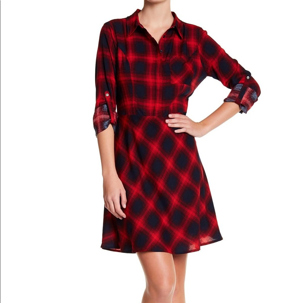 Skies are blue plaid dress
